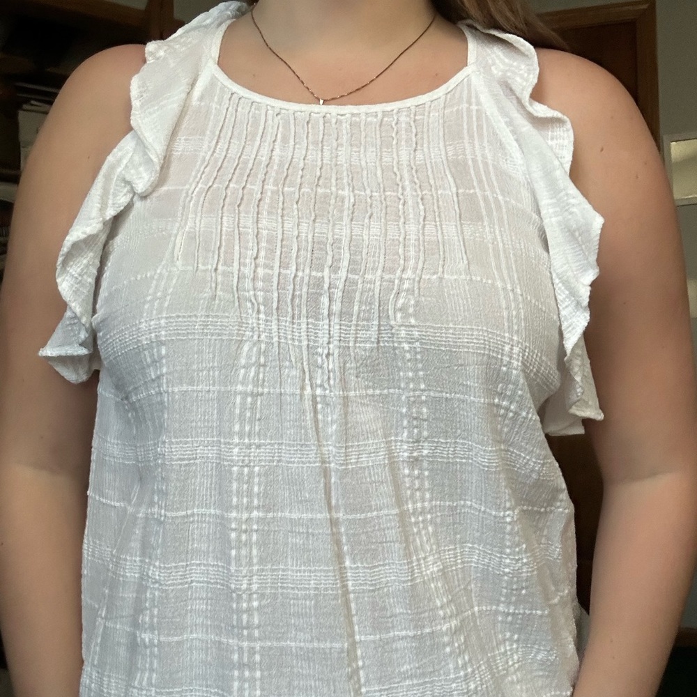 Universal Thread White Boho Sleeveless Blouse